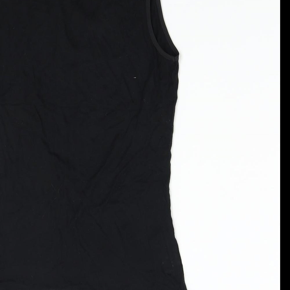 Womens UK Size M Oasis Black Basic T-Shirt