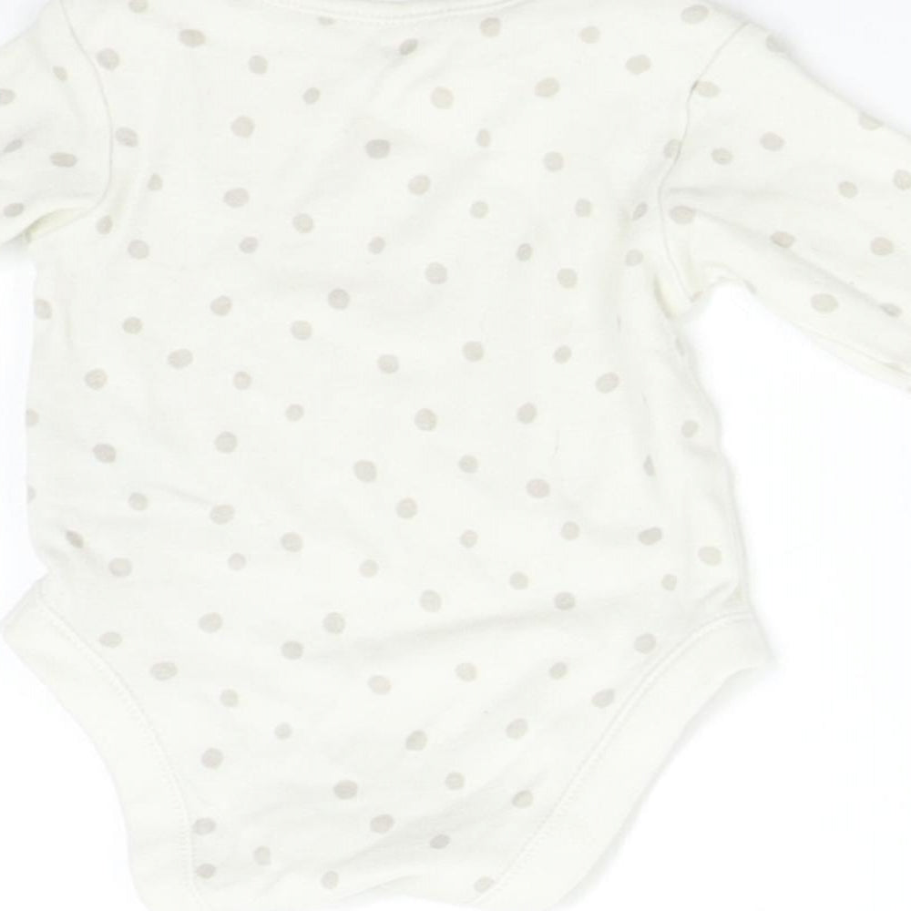 George Baby Ivory Polka Dot Babygrow One-Piece Size 0-3 Months