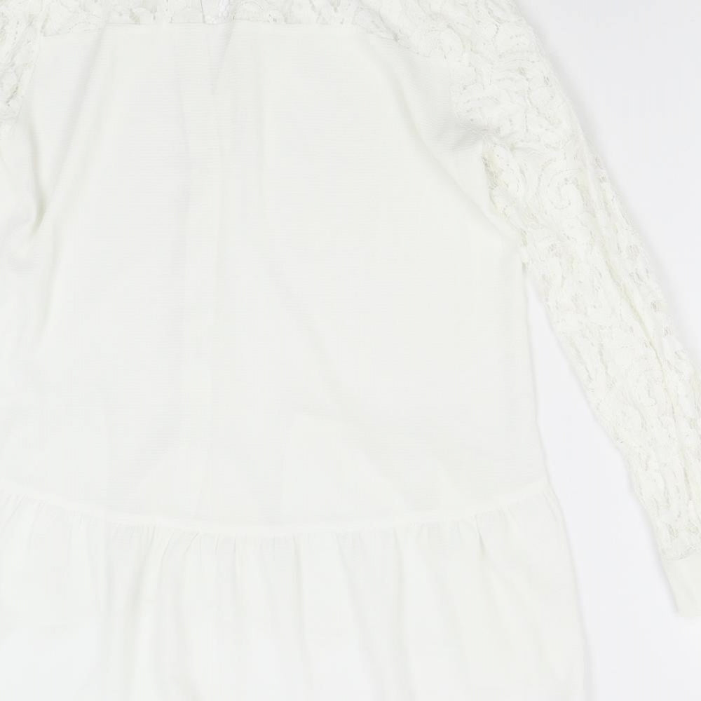 Primark Womens White Tunic Button-Up Size 10