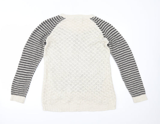 F&F Womens Beige Striped Pullover Jumper Size 14