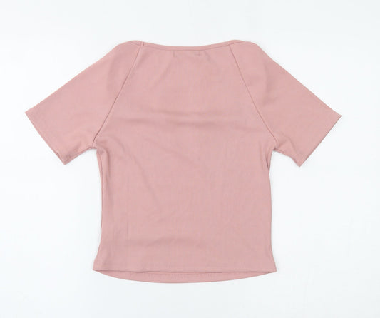 SheIn Womens Pink Cropped Blouse Size M