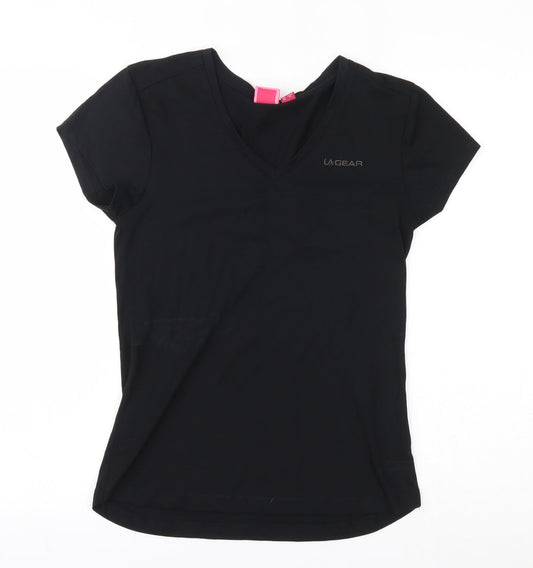 Womens UK Size 6 LA Gear Black Basic T-Shirt