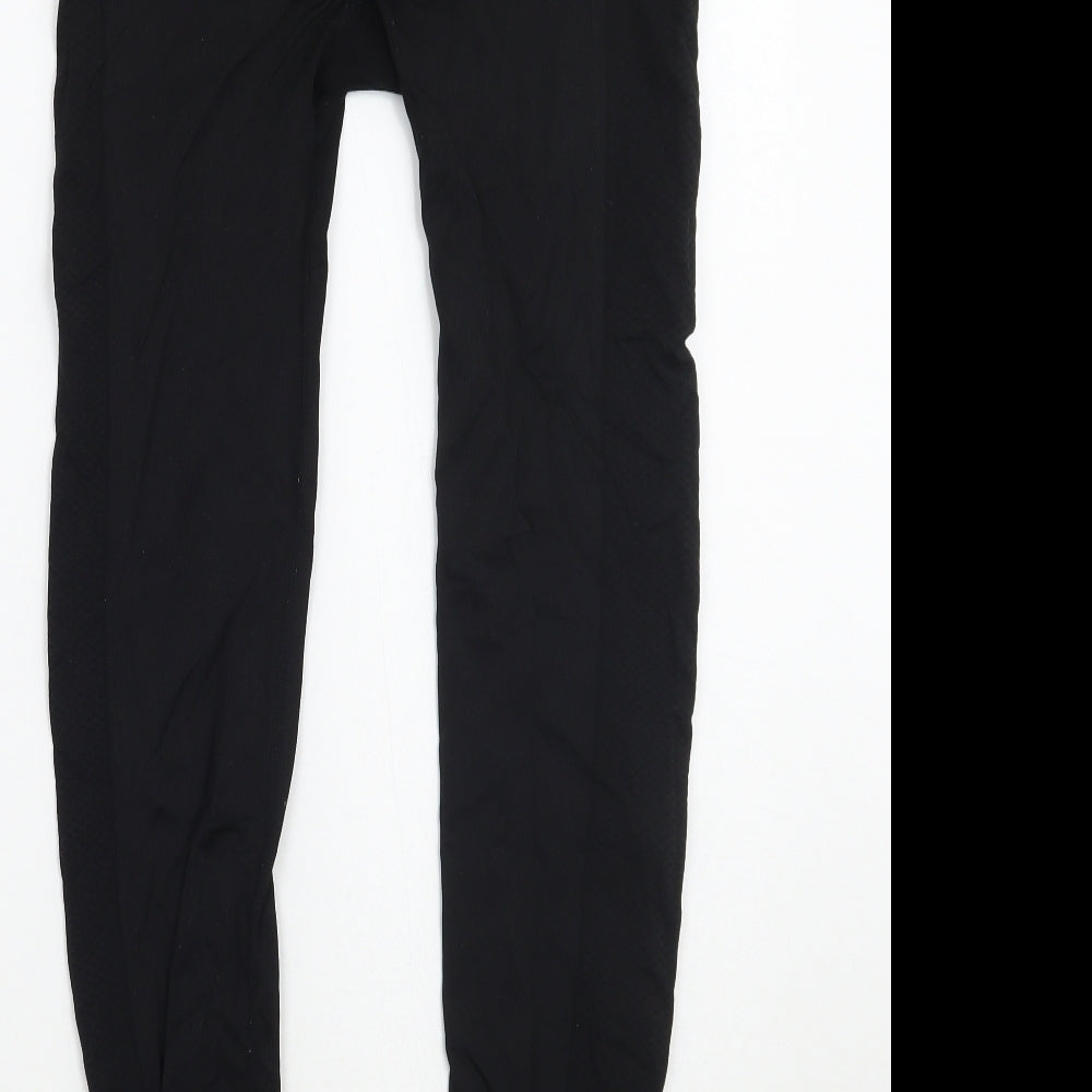 Womens UK Size 12 Workout Capri Black Leggings
