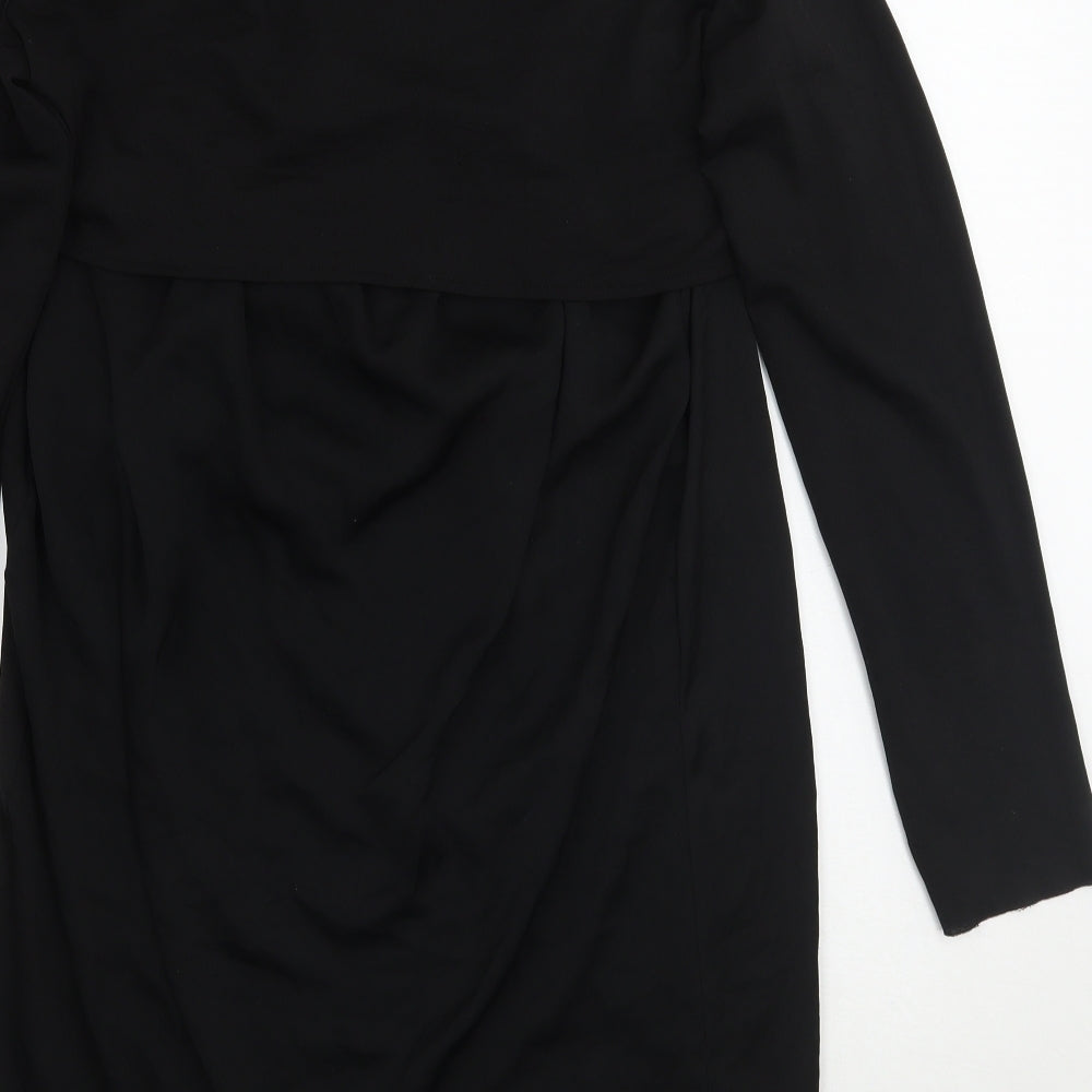 Womens UK Size 8 Zara Black Basic Blouse