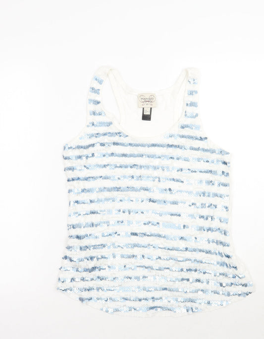 Womens UK Size L Mango White Basic Tank