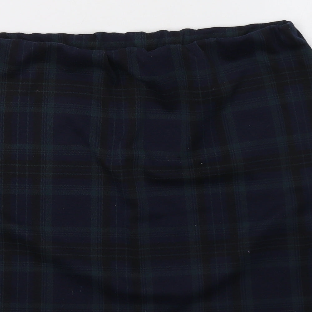 New Look Womens Blue Check Maxi Skirt Size 14