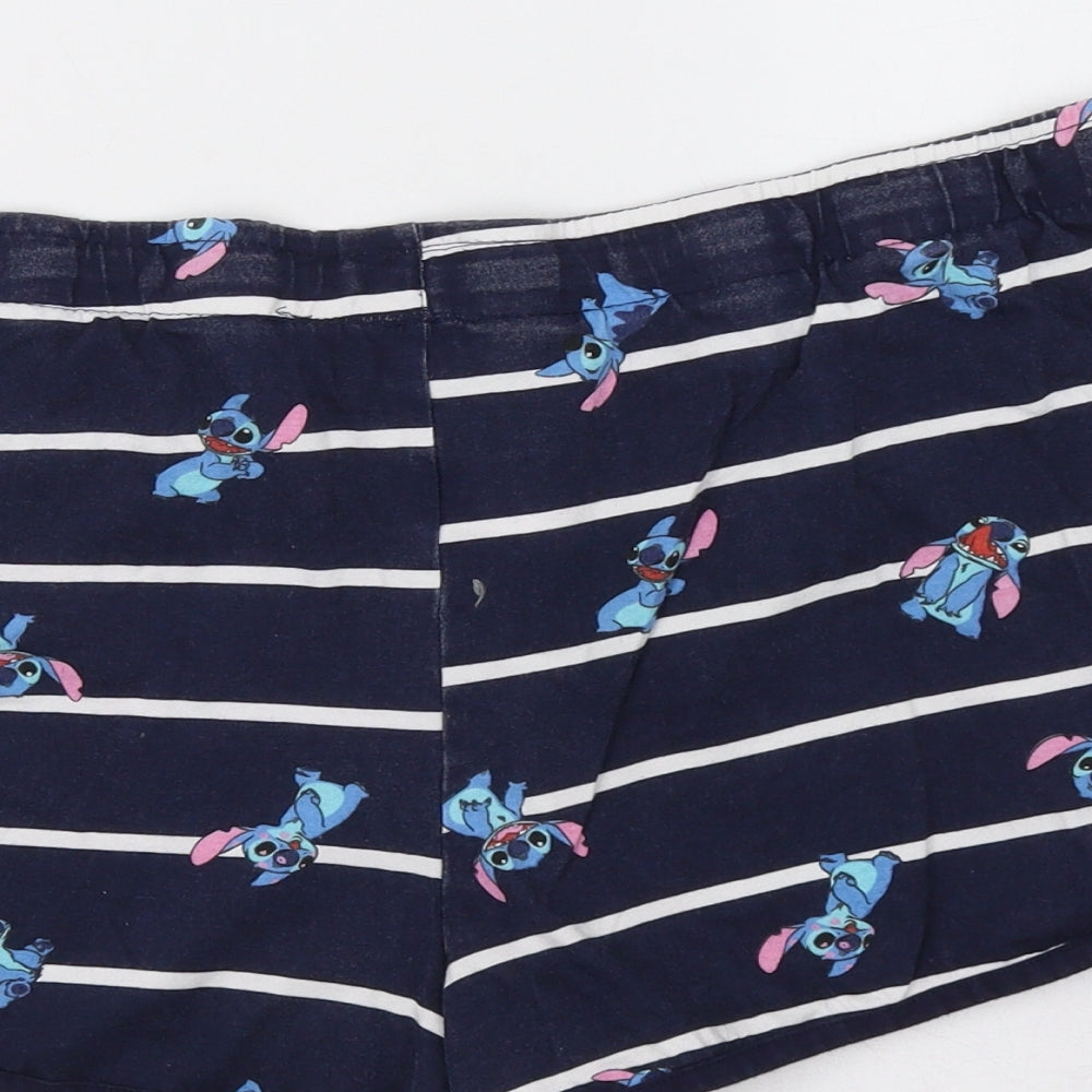 Primark Womens Blue Striped Sweat Shorts Size L