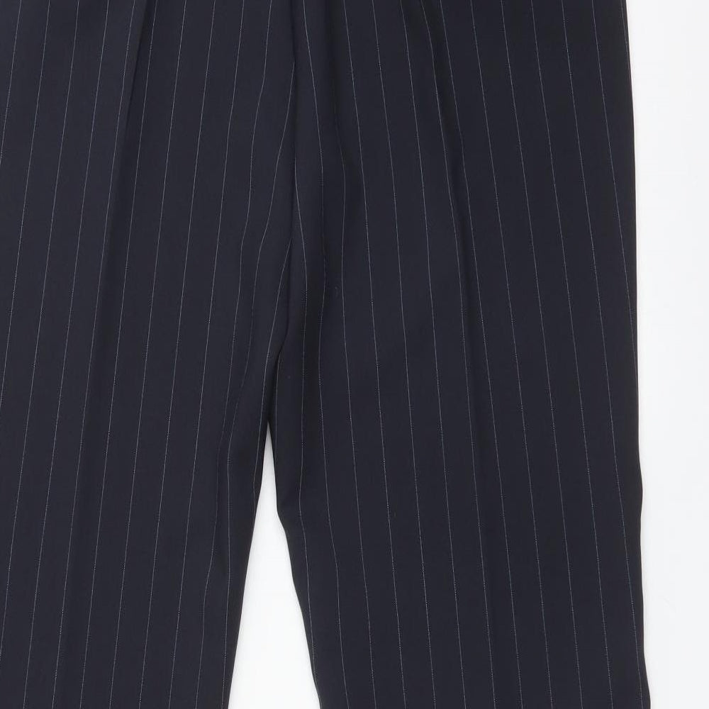 BONMARCHE Womens Blue Striped Trousers Size 12 L29 in