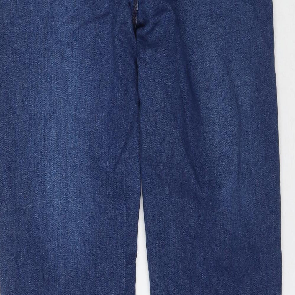 Brand and care label for Denim Co. women’s blue denim skinny jeans, size UK 10, 30-inch leg