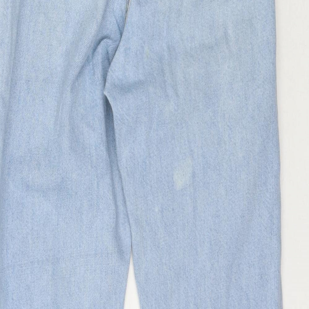 Brand and care label for Denim Co. women’s blue denim skinny jeans, size UK 4, 28-inch leg