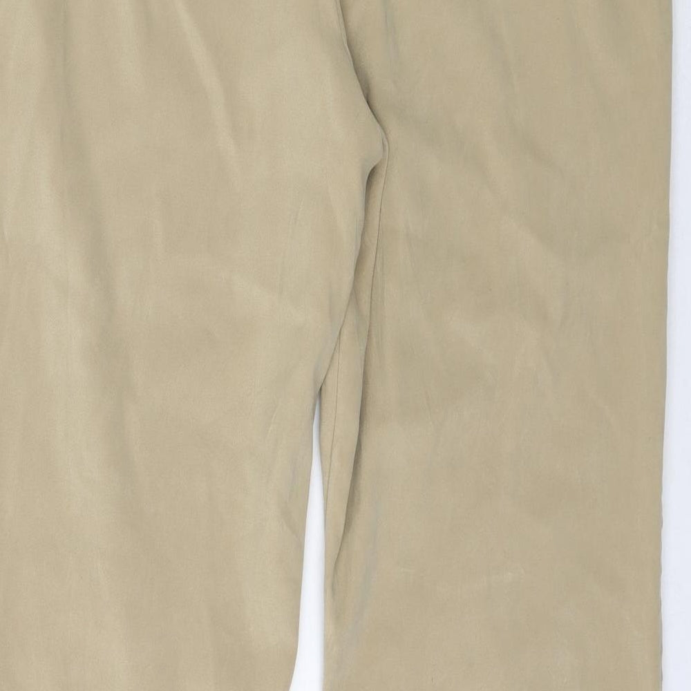 Brand and care label for Bay women’s beige trousers, size UK 16, 32-inch leg