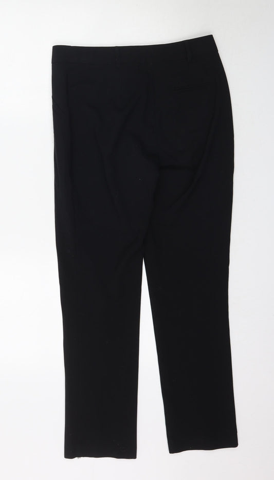 Womens UK Size 8 Papaya Regular Fit Black Trousers