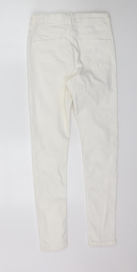 Miss Selfridge Womens Ivory Denim Skinny Jeans Size 10 L29 in