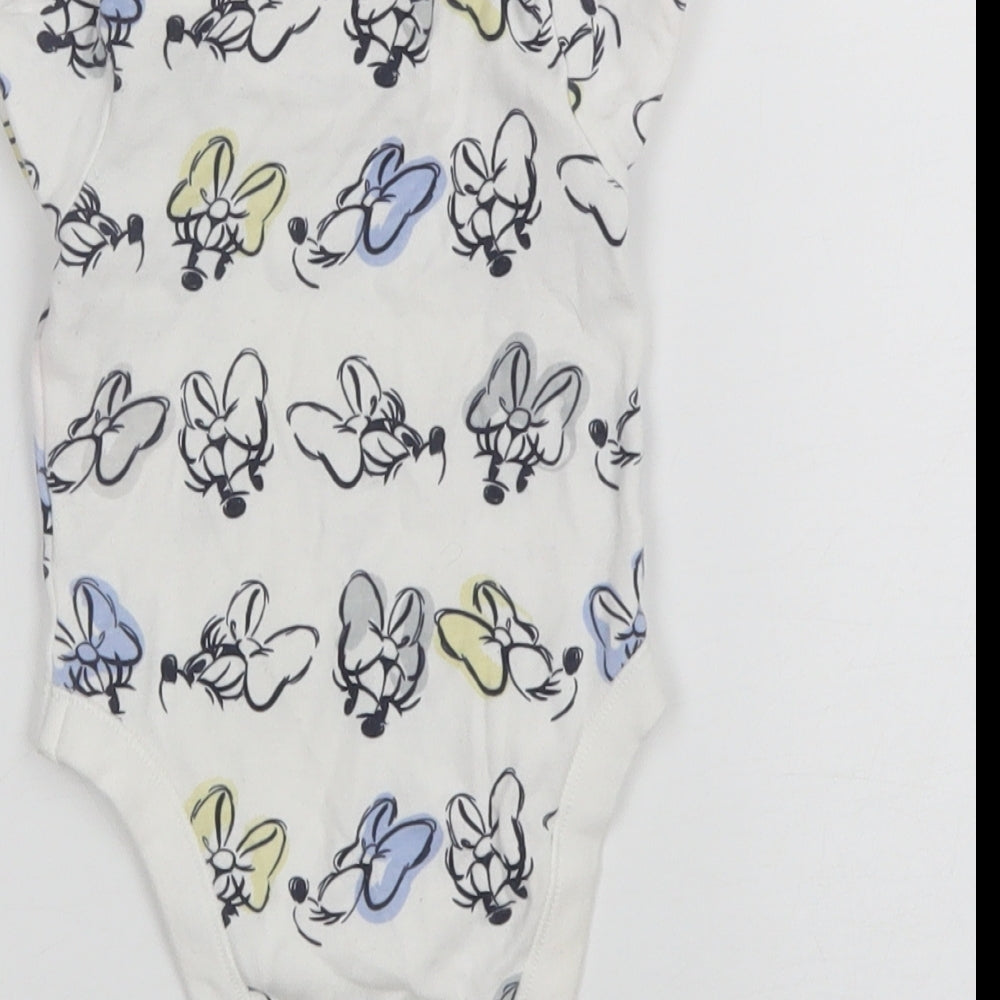 George Girls White Animal Print Leotard One-Piece Size 0-3 Months - Minnie Mouse