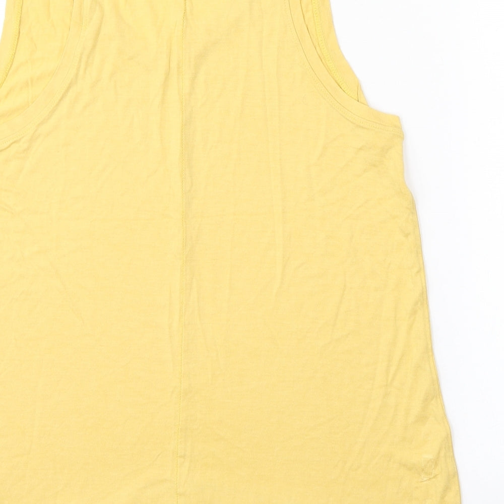 Womens UK Size M Gap Yellow Basic Tank