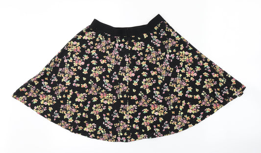 Atmosphere Womens Black Floral  A-Line Skirt Size 10