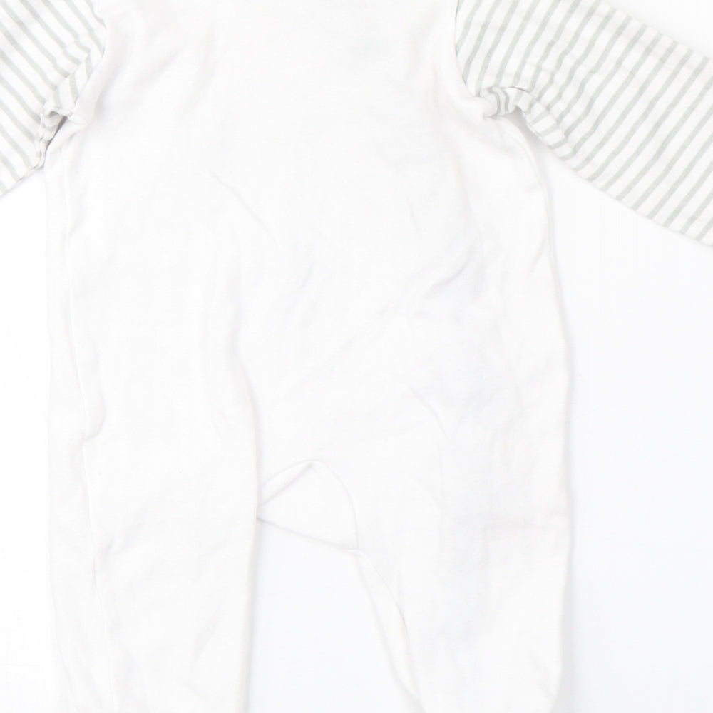 Preworn Baby White Striped Babygrow One-Piece Size 3-6 Months