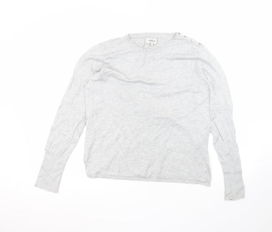 Womens UK Size L Only Grey Basic T-Shirt