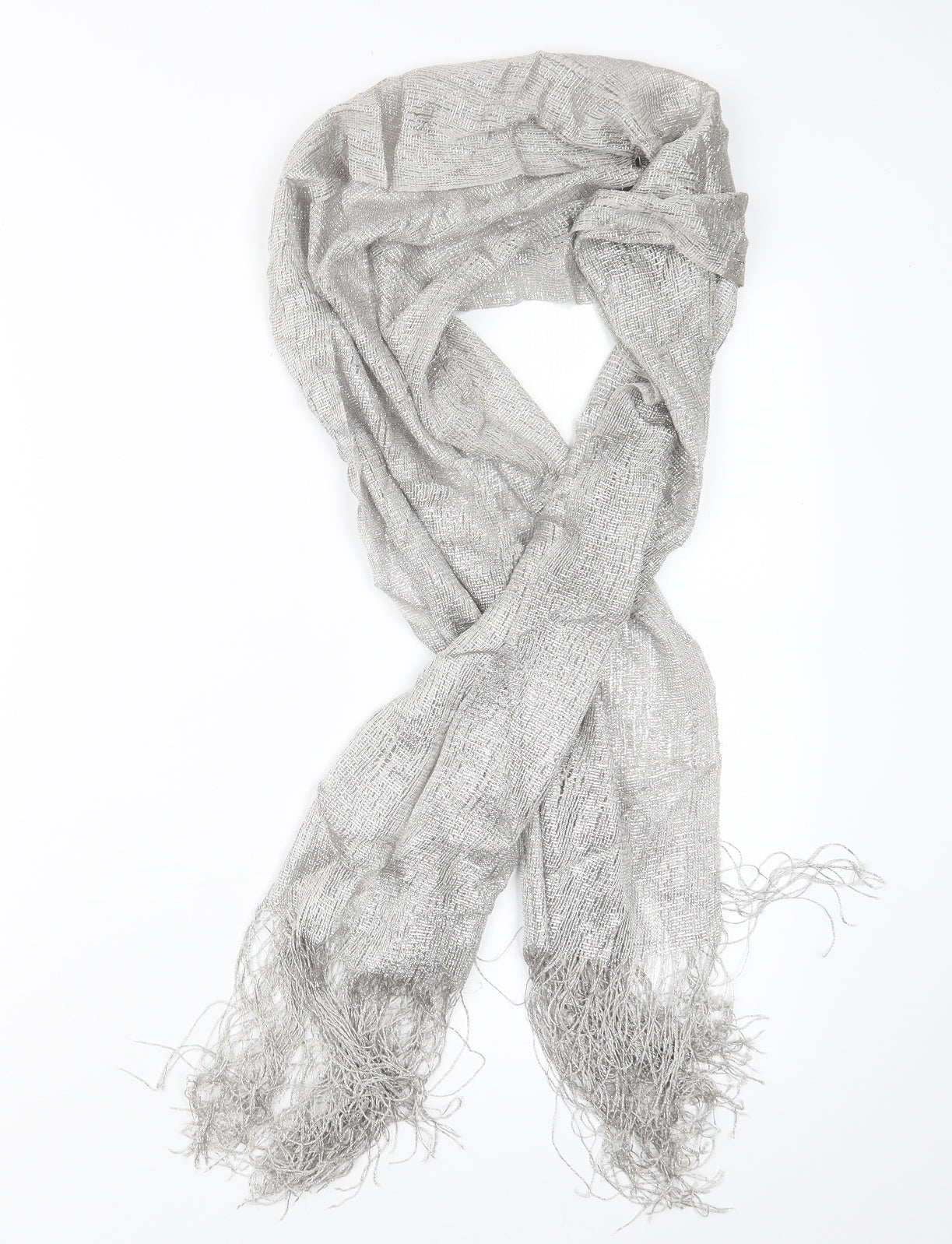 Preworn Womens Silver Scarf
