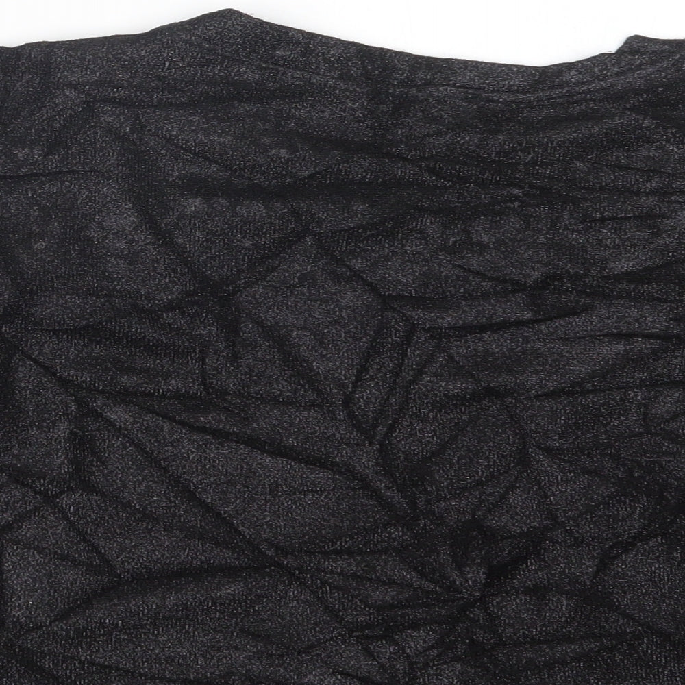 Womens UK Size XS Light Before Dark Black Cropped T-Shirt