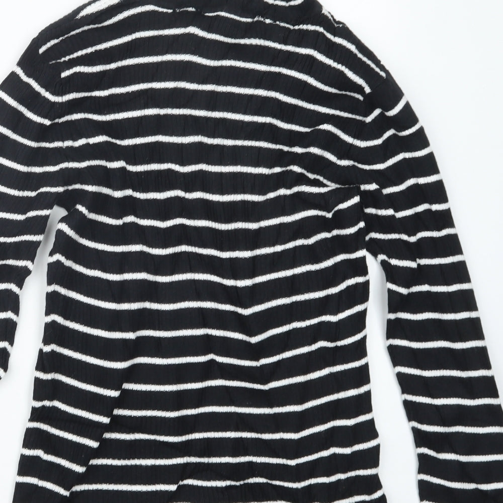 George Girls Black Striped Pullover Jumper Size 11-12 Years