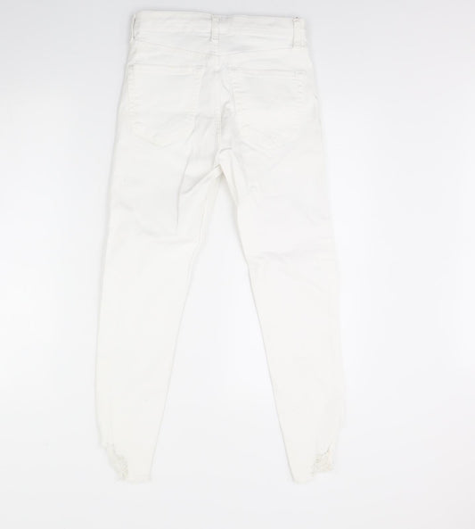 Topshop Womens White Denim Skinny Jeans Size 28 in L28 in