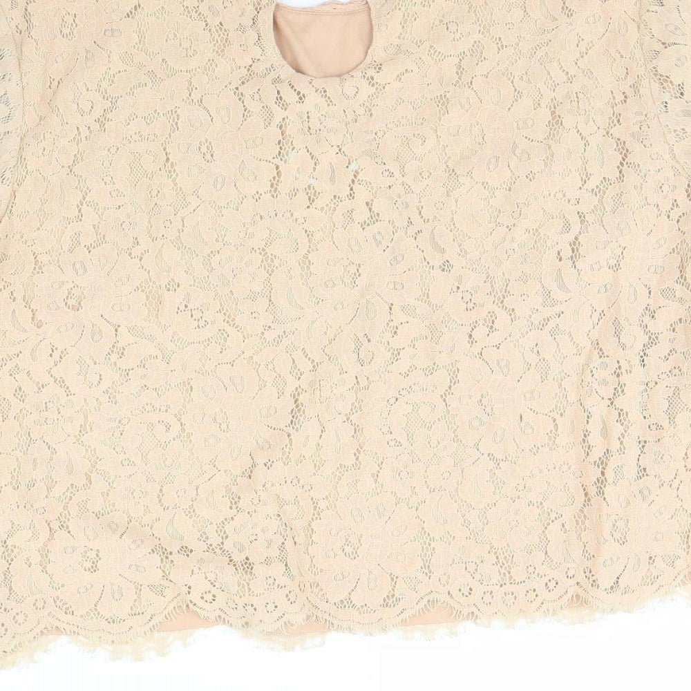 Womens UK Size 14 H&M Beige Basic Blouse