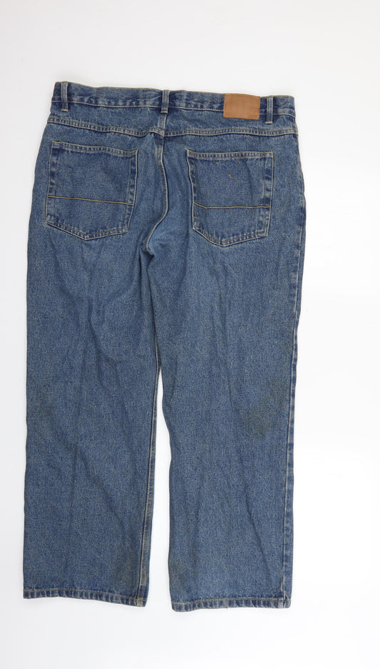 Back view of Tu women’s blue straight jeans, size UK 38, 27-inch leg