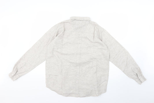 wassup dude Mens Beige Button-Up Size XL