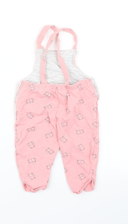 Matalan Girls Pink Dungaree One-Piece Size 3-6 Months