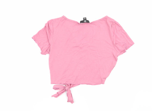 Missguided Womens Pink Basic T-Shirt Size 8