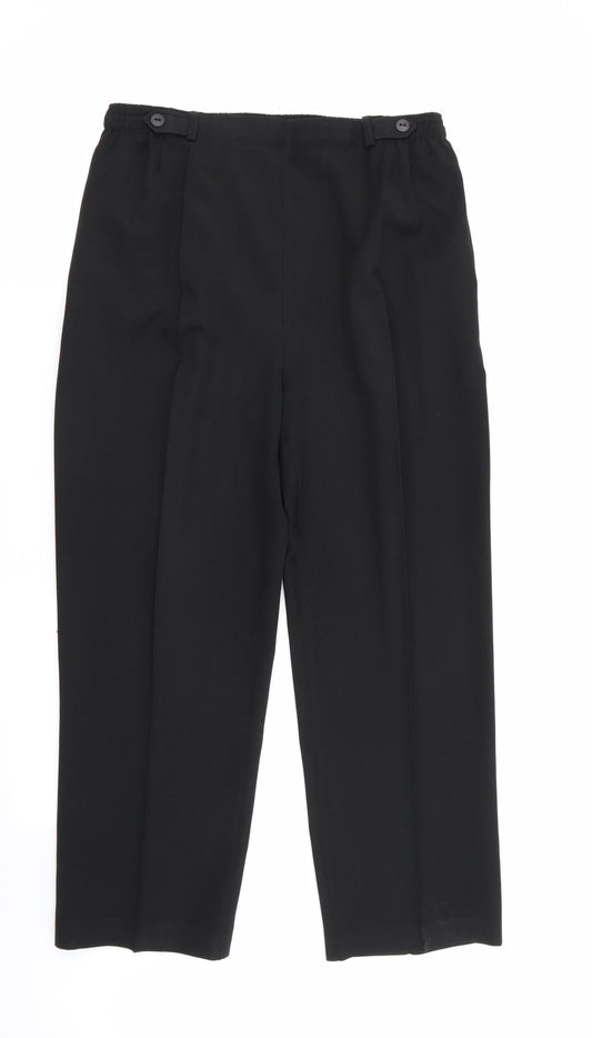 Womens UK Size 12 BHS Regular Fit Black Trousers