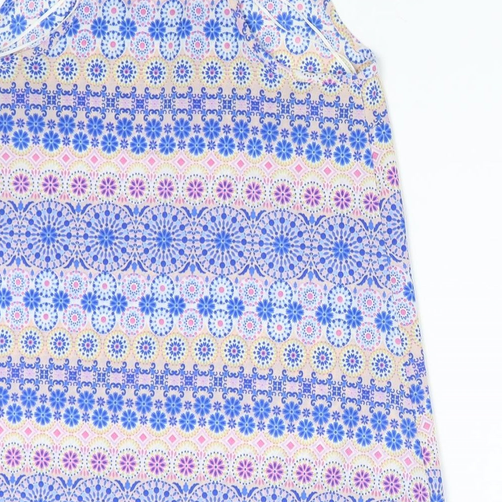 New Look Womens Blue Geometric Camisole Tank Size 8