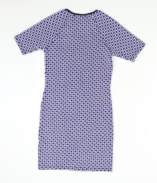 Topshop Womens Blue Geometric Shift Size 10