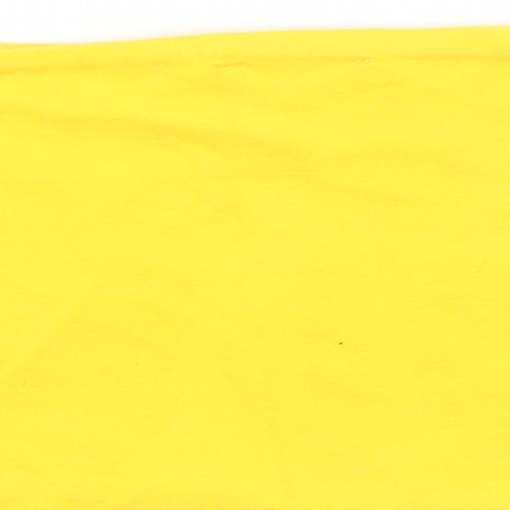 Womens UK Size 8 Topshop Yellow Cropped T-Shirt