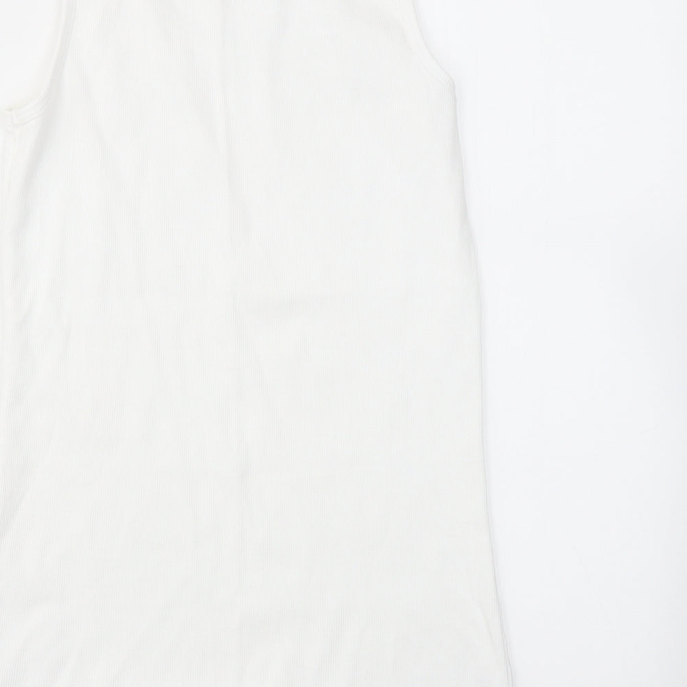 Womens UK Size 14 SOUTH White Basic T-Shirt