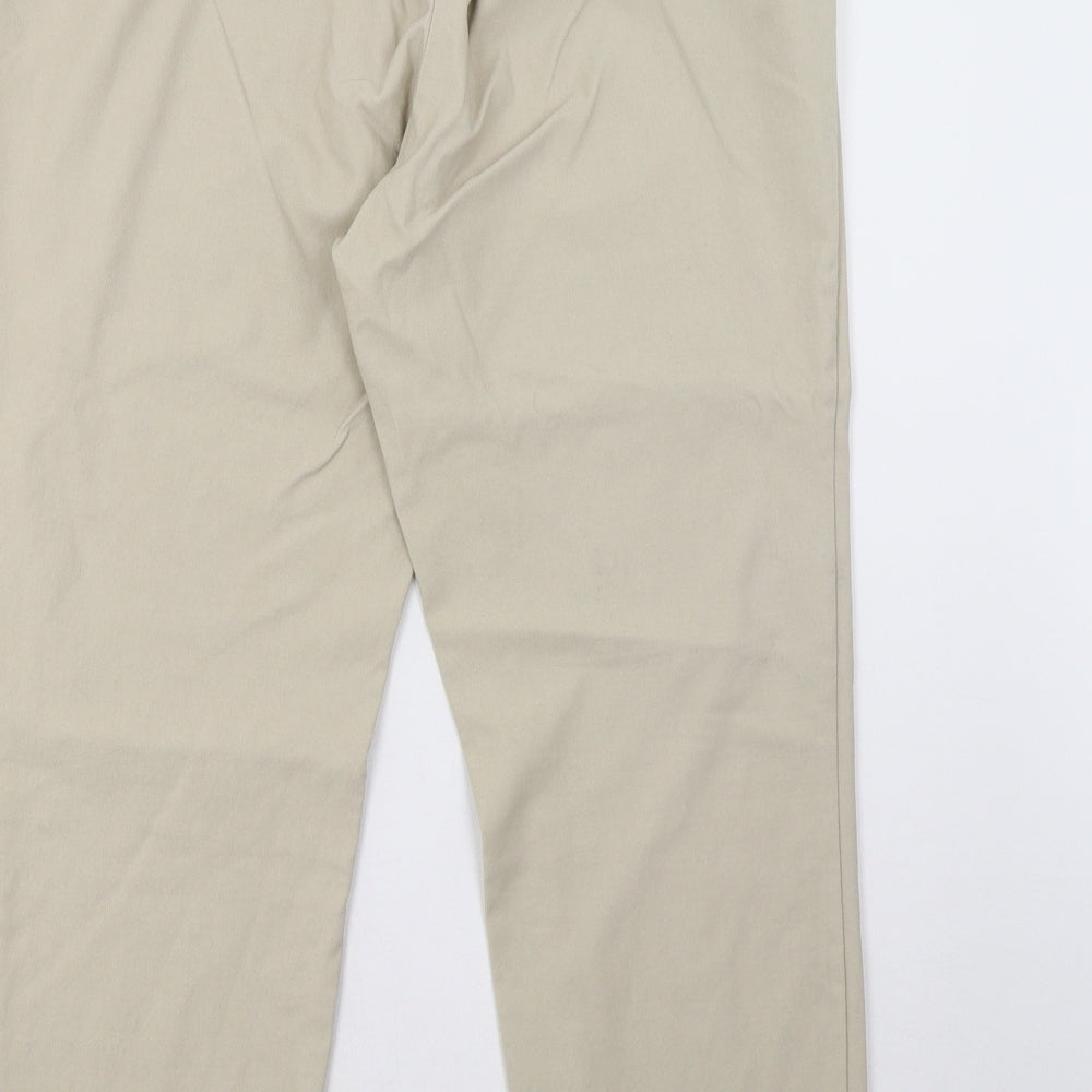 Womens UK Size 18 Preworn Regular Fit Beige Trousers