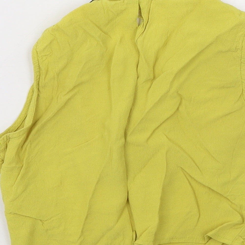 Womens UK Size 10 Miss Selfridge Yellow Cropped Tank
