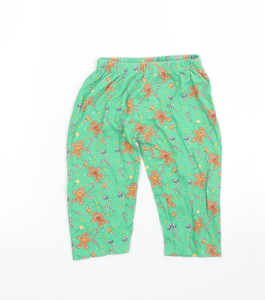 Preworn Boys Green Cami Pyjama Pants Size 18-24 Months - Christmas