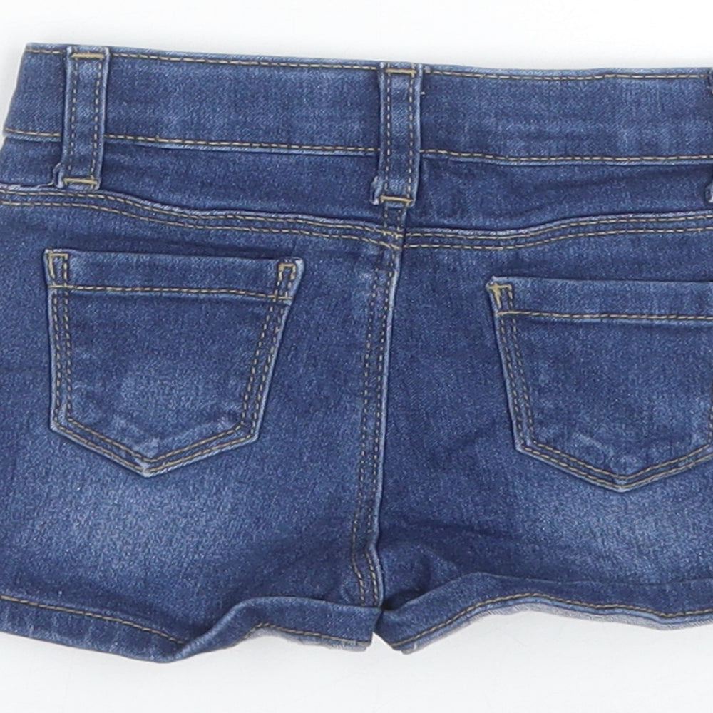 Primark Girls Blue Denim Cropped Trousers Size 9-12 Months