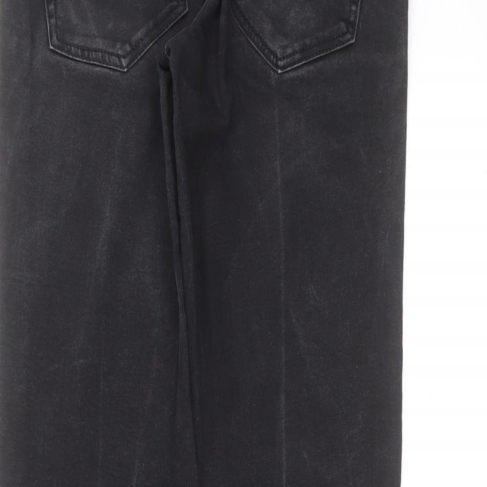 Brand and care label for Primark women’s grey denim skinny jeans, size UK 10, 27-inch leg