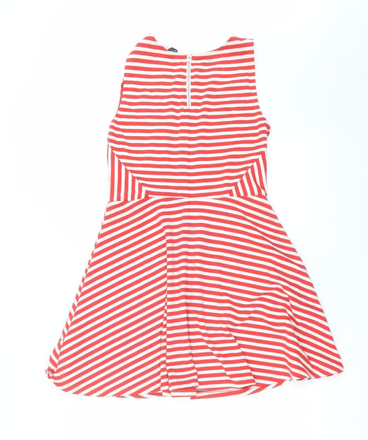 Divided by H&M Womens Red Striped Fit & Flare Size M