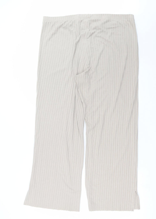 Womens UK Size L H&M Regular Fit Beige Trousers