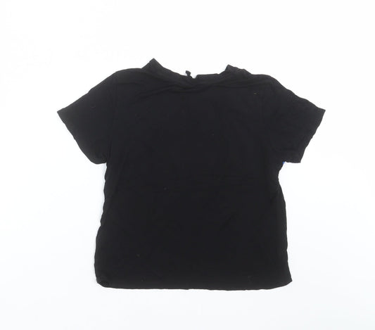 Womens UK Size S Divided by H&M Black Basic T-Shirt