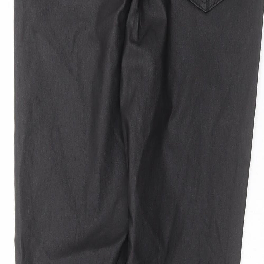Brand and care label for F&F women’s black trousers, size UK 14, 28-inch leg
