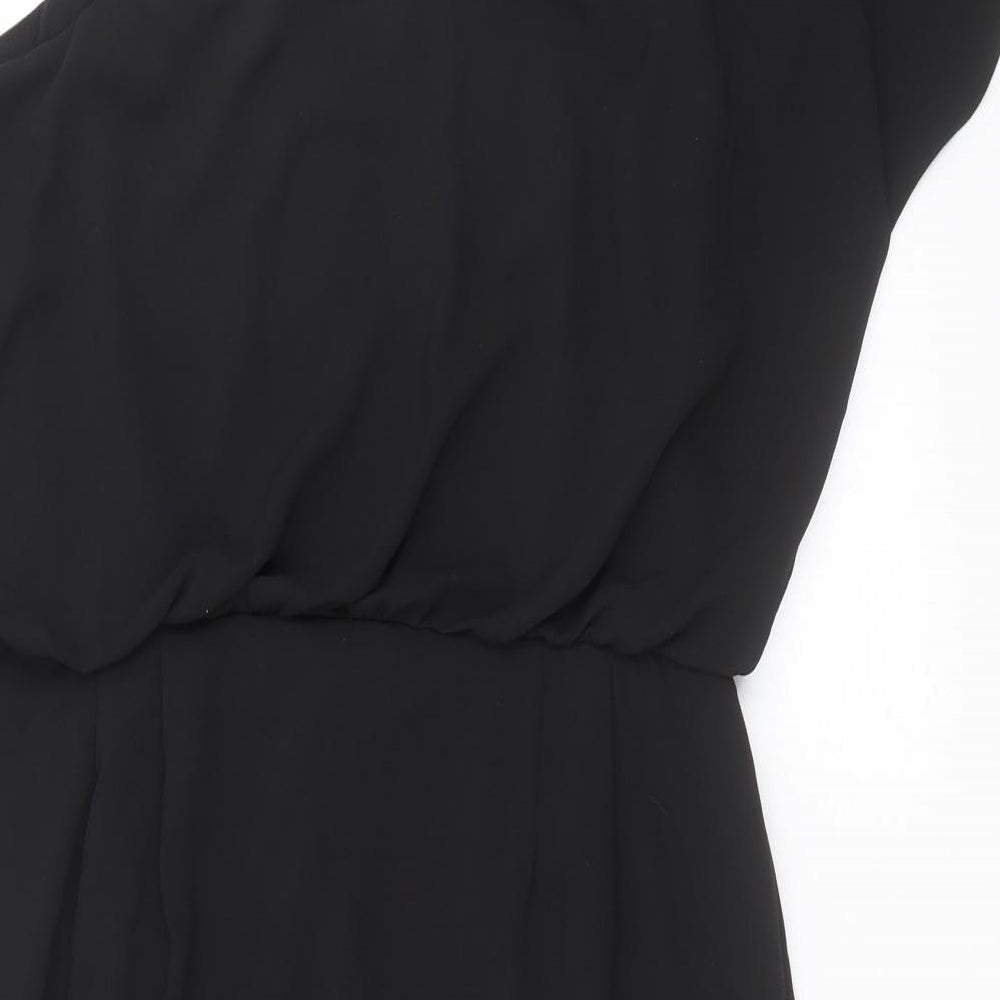 Brand and care label for S.L. Fashions women’s black shift, size UK 14