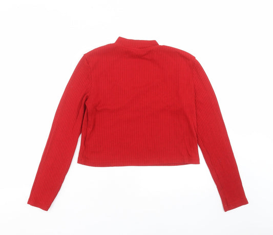 Divided by H&M Womens Red Striped Pullover Jumper Size M - Choker style neck