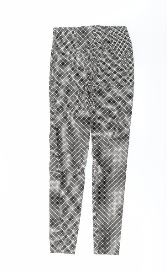 Primark Womens Black Geometric Trousers Size 10 L27 in
