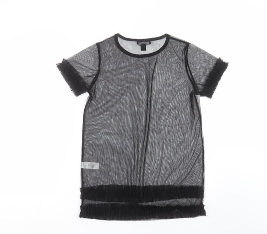 Primark Womens Black Basic Blouse Size 10 - sheer
