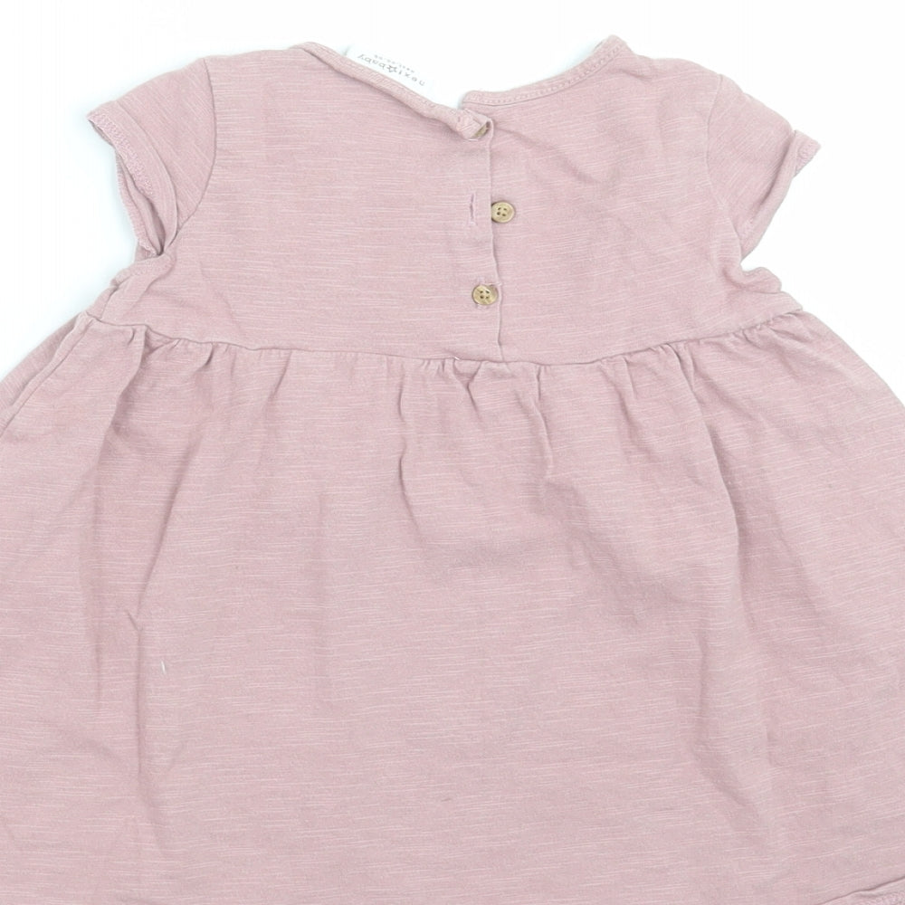 NEXT Girls Purple T-Shirt Dress Size 9-12 Months - rainbow